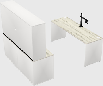 Parallel desk with credenza