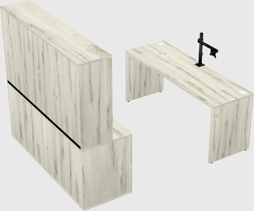 Parallel desk with credenza