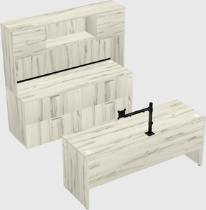 Parallel desk with credenza