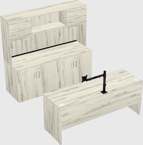 Parallel desk with credenza