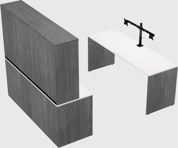 Parallel desk with credenza