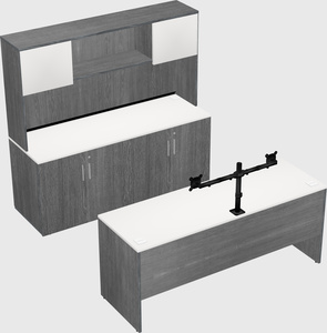 Parallel desk with credenza