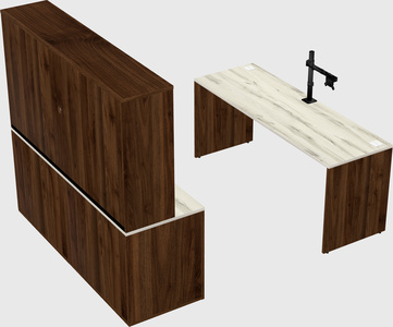 Parallel desk with credenza