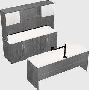 Parallel desk with credenza