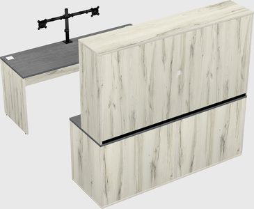 Parallel desk with credenza