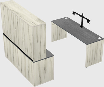 Parallel desk with credenza