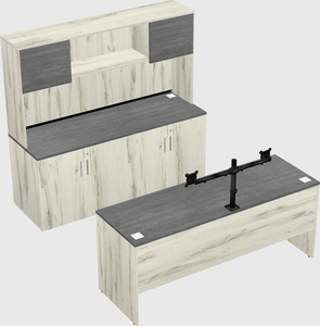 Parallel desk with credenza