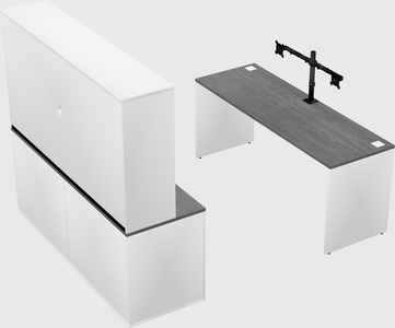 Parallel desk with credenza