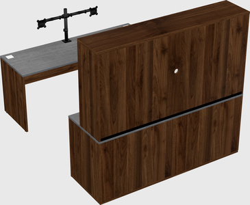 Parallel desk with credenza
