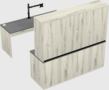 Parallel desk with credenza