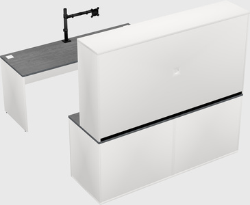 Parallel desk with credenza