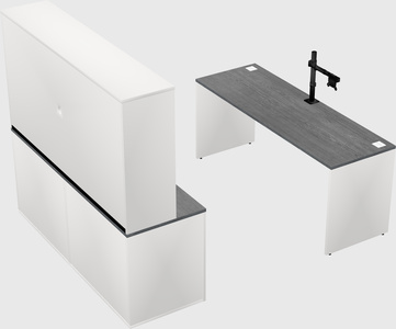 Parallel desk with credenza
