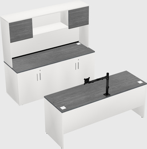 Parallel desk with credenza
