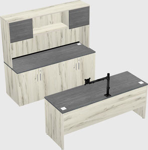 Parallel desk with credenza
