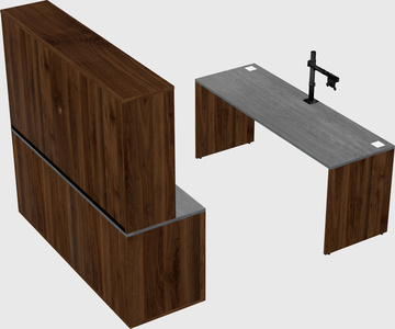 Parallel desk with credenza
