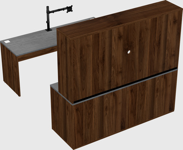 Parallel desk with credenza