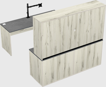 Parallel desk with credenza