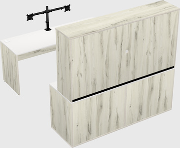 Parallel desk with credenza