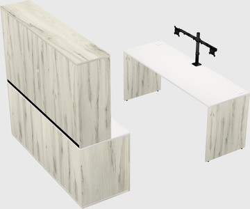 Parallel desk with credenza