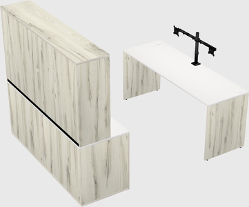 Parallel desk with credenza