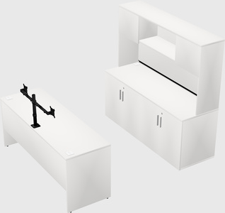 Parallel desk with credenza