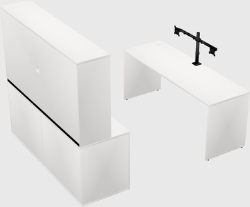 Parallel desk with credenza