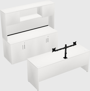 Parallel desk with credenza