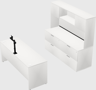Parallel desk with credenza