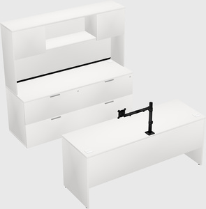Parallel desk with credenza