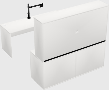 Parallel desk with credenza