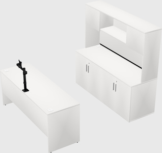 Parallel desk with credenza