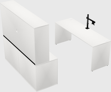 Parallel desk with credenza