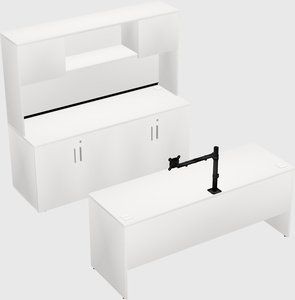 Parallel desk with credenza