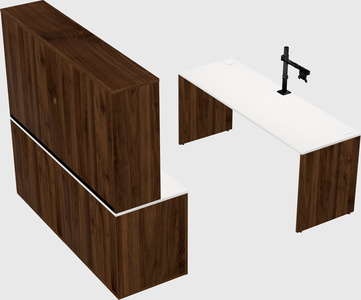 Parallel desk with credenza
