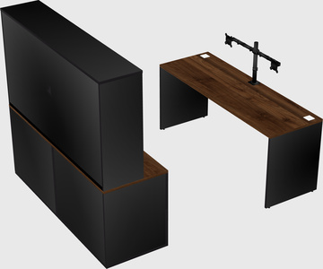 Parallel desk with credenza