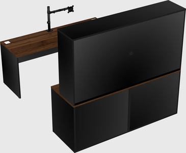 Parallel desk with credenza