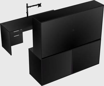 Parallel desk with credenza