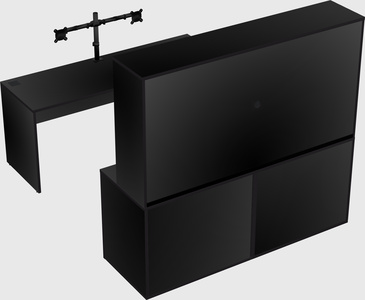 Parallel desk with credenza