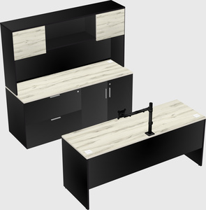 Parallel desk with credenza