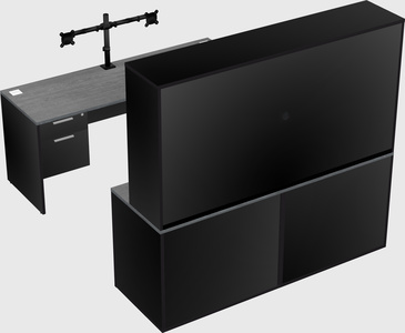 Parallel desk with credenza
