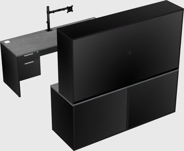 Parallel desk with credenza