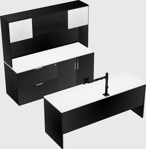 Parallel desk with credenza