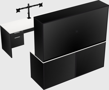 Parallel desk with credenza