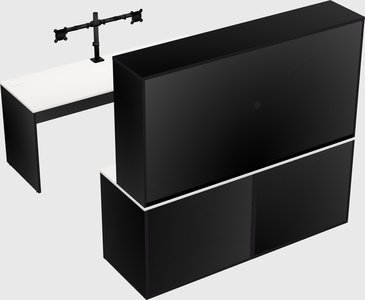 Parallel desk with credenza