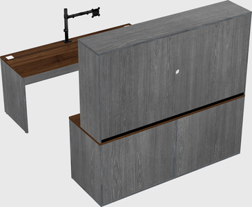 Parallel desk with credenza