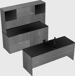 Parallel desk with credenza