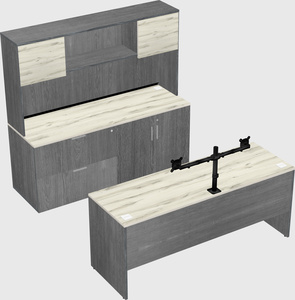 Parallel desk with credenza