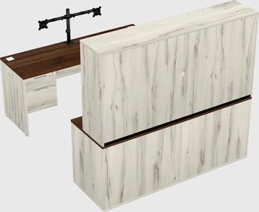 Parallel desk with credenza