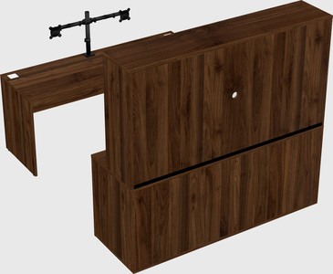Parallel desk with credenza