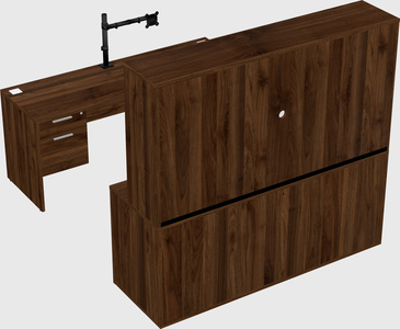 Parallel desk with credenza